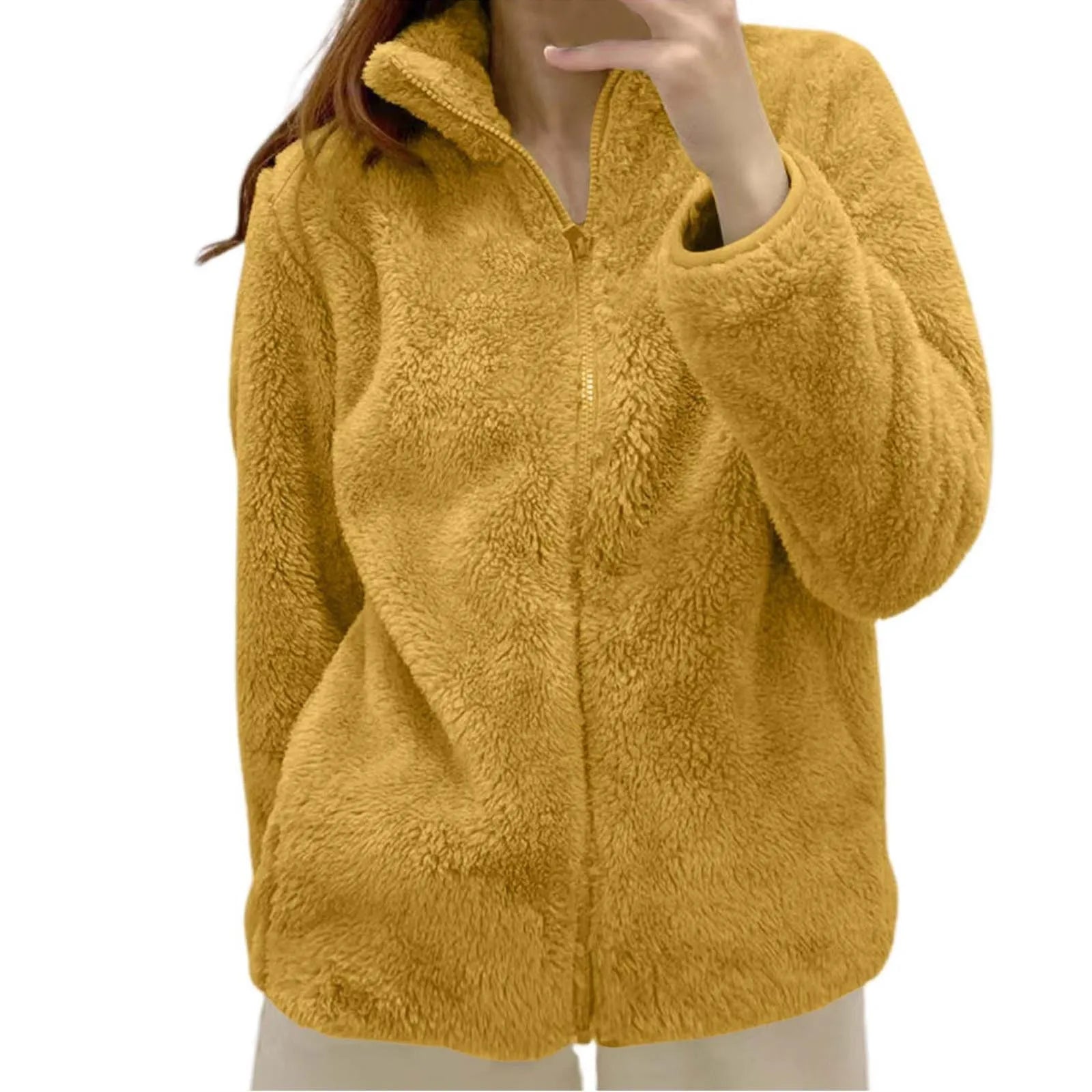 Women's Fleece Quarter Zip Pullover – Long Sleeve High Neck Sweatshirt