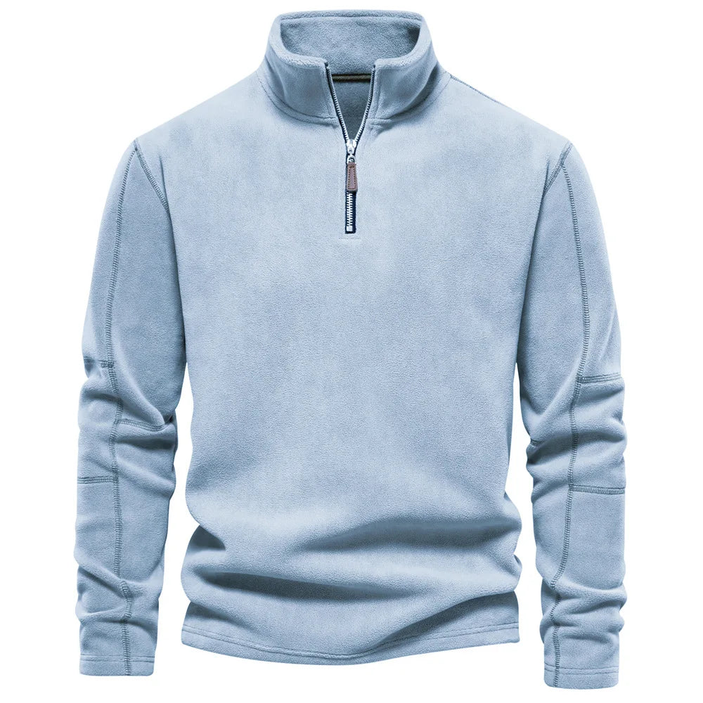 Men's Quarter-Zip Pullover Sweatshirt – Long Sleeve Mock Neck Jumper Top