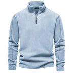 Men's Quarter-Zip Pullover Sweatshirt – Long Sleeve Mock Neck Jumper Top