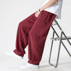 Men's Wide Leg Pull On Drawstring Full Length Pants