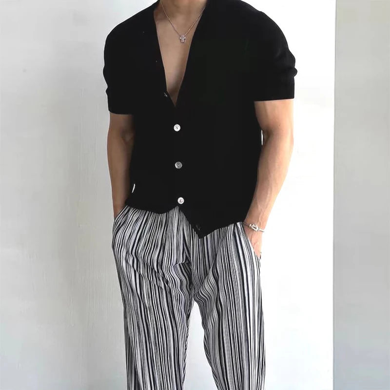 Men’s Resort Collar Button Knit Shirt