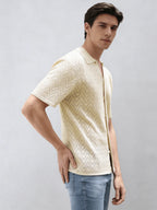 Men's Textured Button Front Shirt