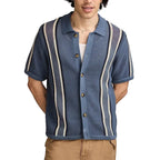 Collared Button Front Stripe Shirt Men