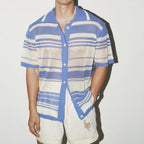 Button Up V Neck Shirt Men