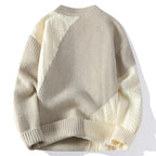 Men's Colour Block Knit Jumper with Textured Detail