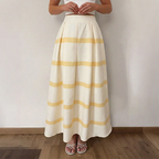 Women's Stripe Pattern High Rise Maxi Skirt
