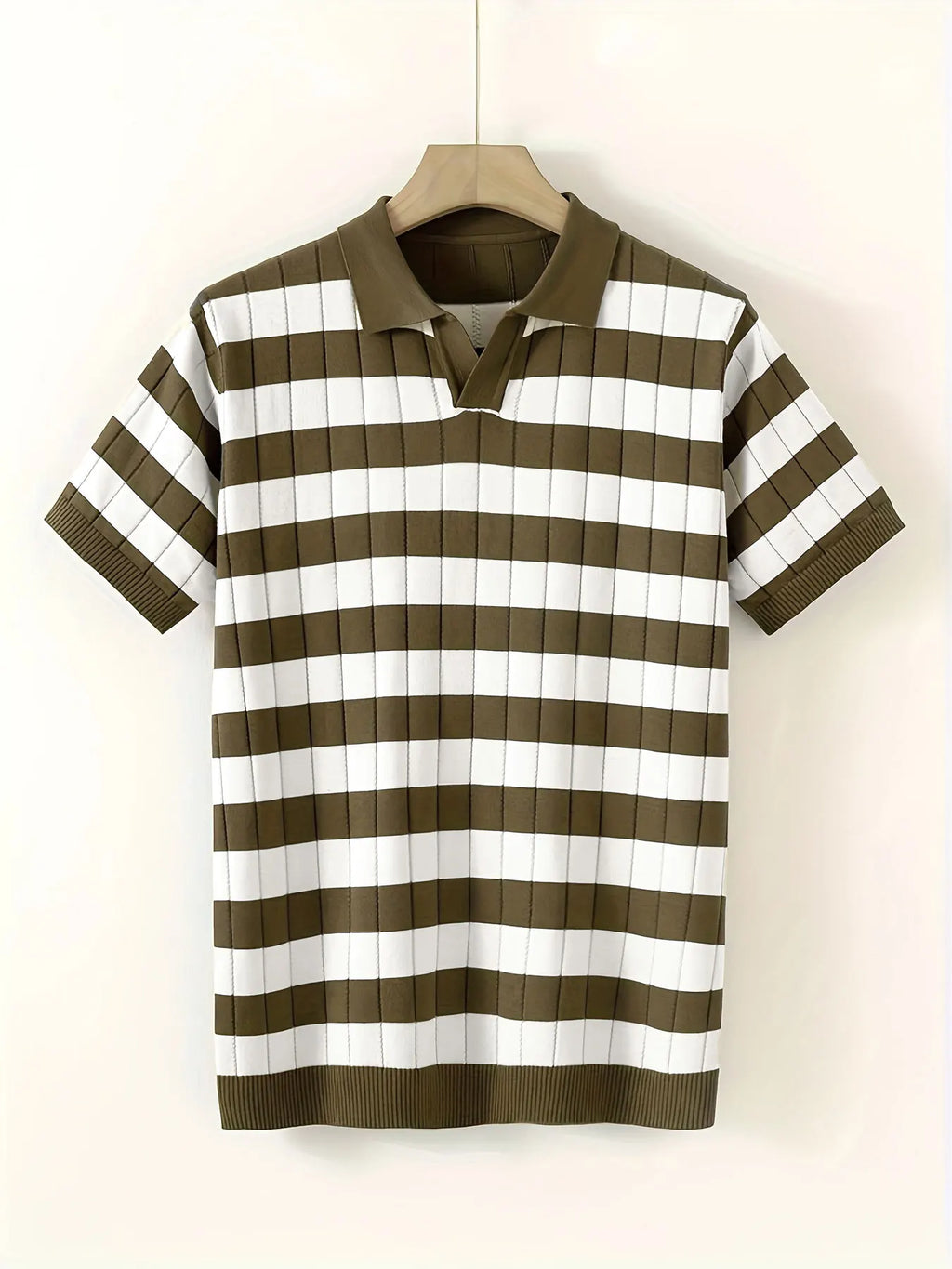 Horizontal Stripe Polo Top Men