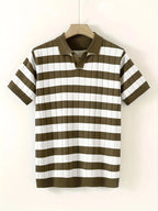 Horizontal Stripe Polo Top Men