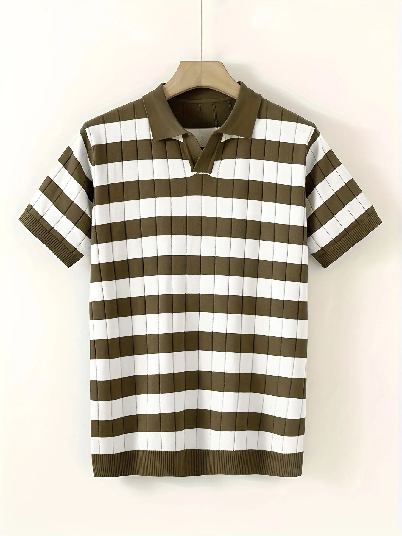 Horizontal Stripe Polo Top Men