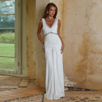Sleeveless Cutout Maxi Dress With Draped Neck