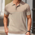 Fine Stripe Short Sleeve Polo Shirt
