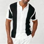 Men’s Vertical Panel Knit Shirt Top