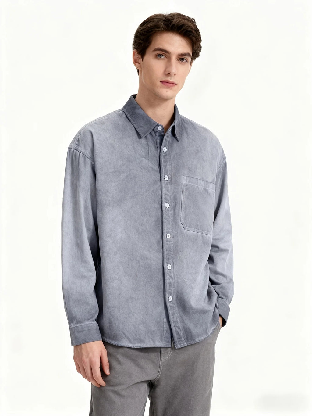 Button Up Pocket Shirt For Men
