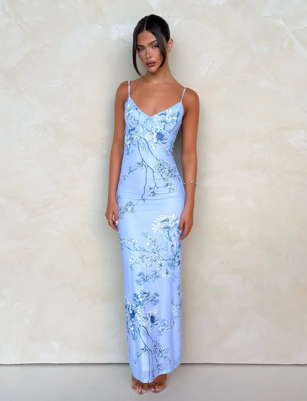Spaghetti Strap Floral Long Dress