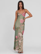 Spaghetti Strap Floral Long Dress