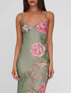 Spaghetti Strap Floral Long Dress