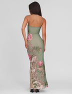 Spaghetti Strap Floral Long Dress