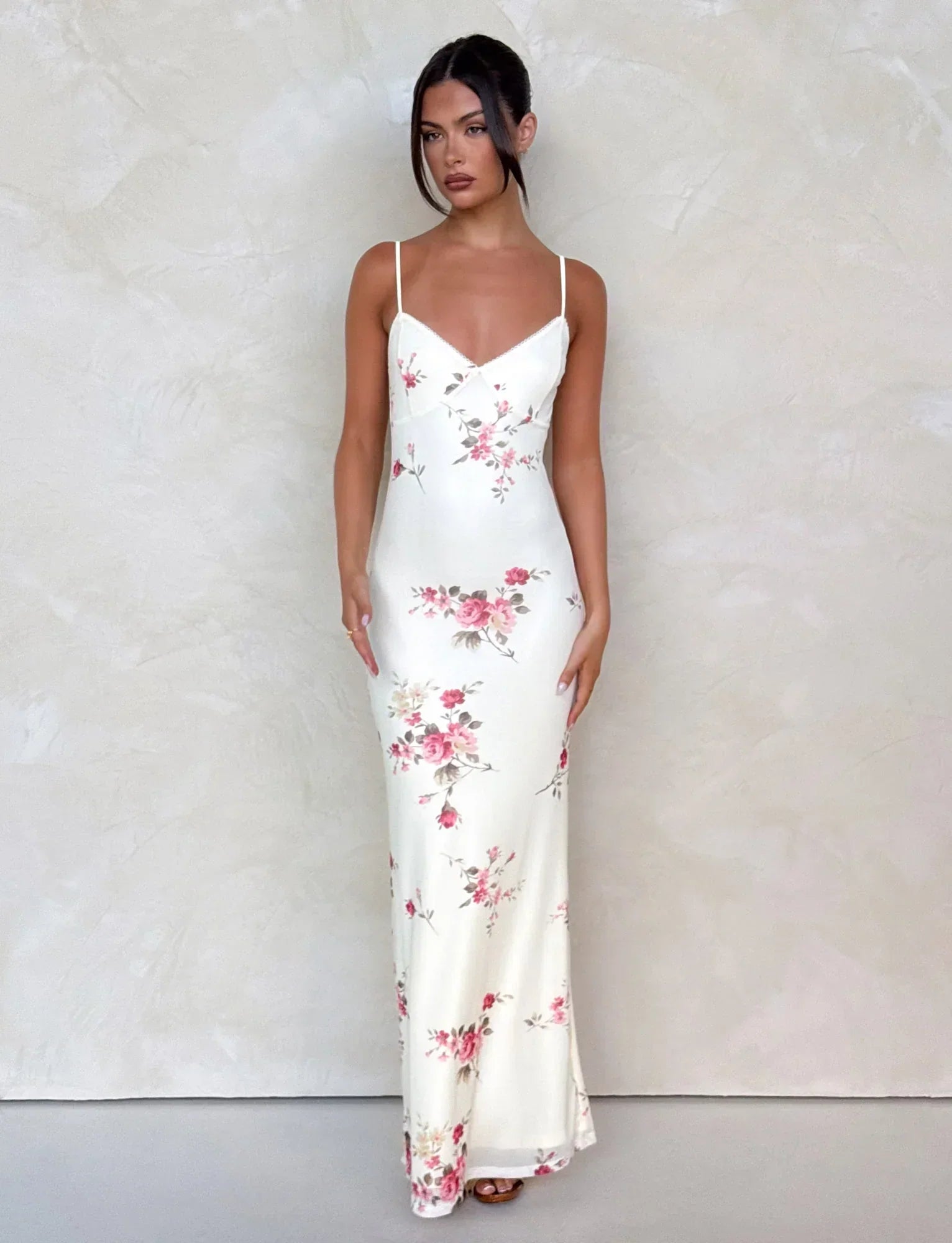 Spaghetti Strap Floral Long Dress