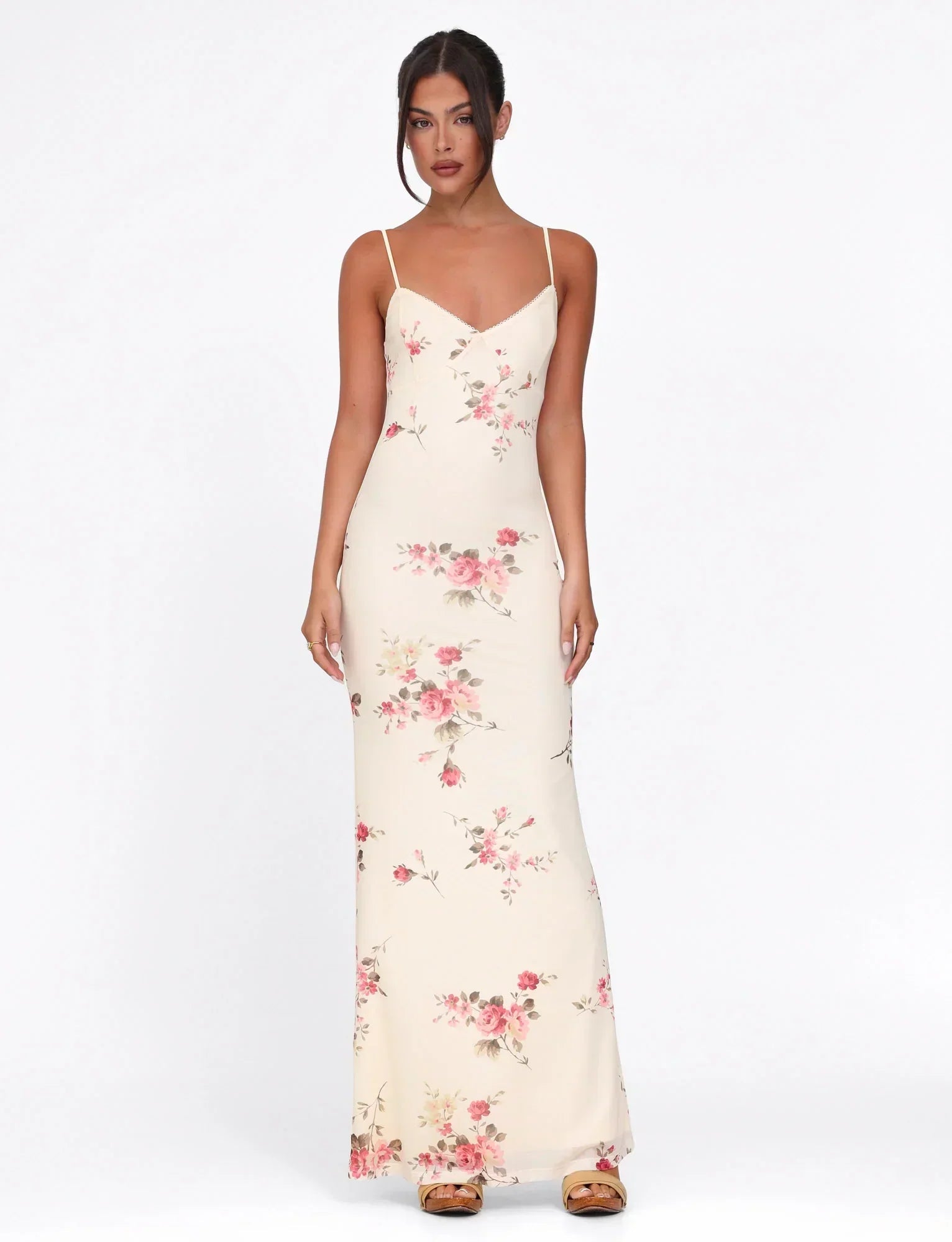 Spaghetti Strap Floral Long Dress