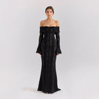 Off Shoulder Lace Maxi Dress Women