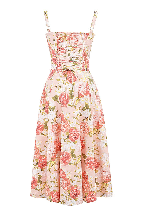 Sleeveless Floral Fit and Flare Dress
