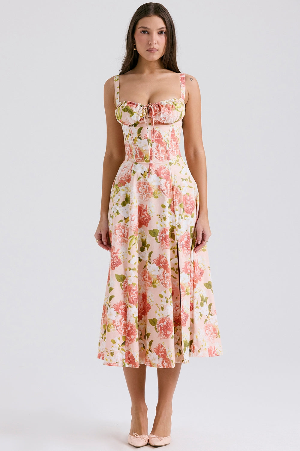Sleeveless Floral Fit and Flare Dress