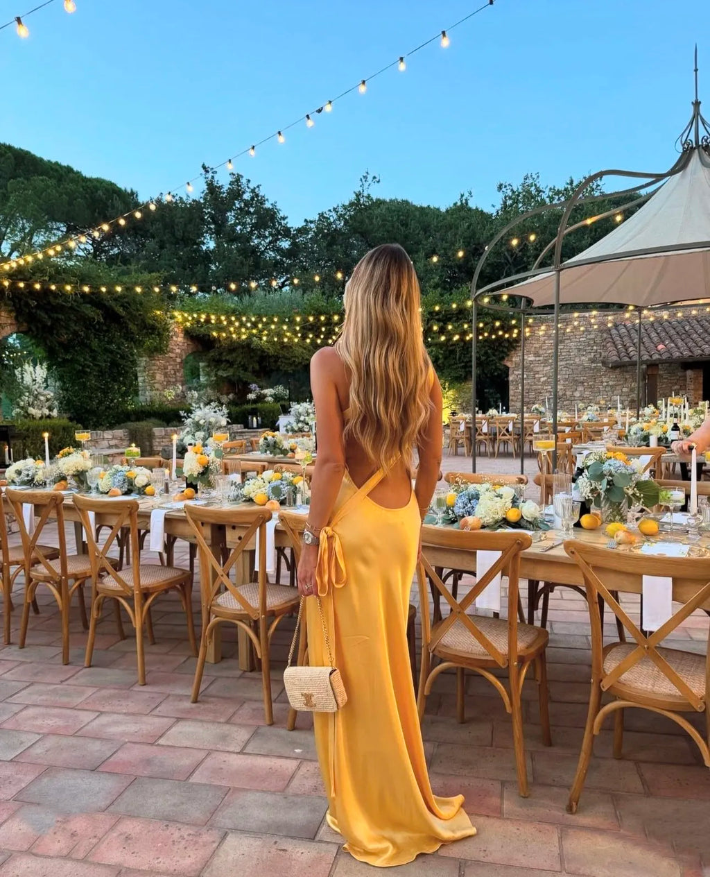 Women's Fitted Maxi Dress with One Shoulder and Tie Back