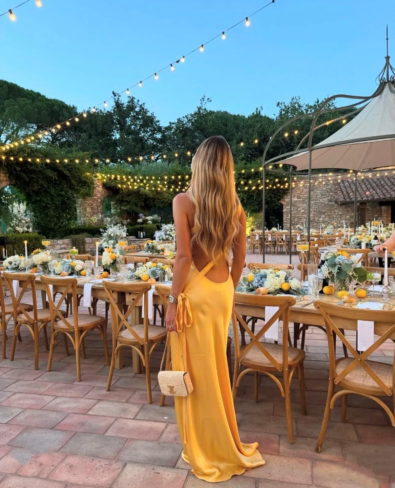 Women's Fitted Maxi Dress with One Shoulder and Tie Back