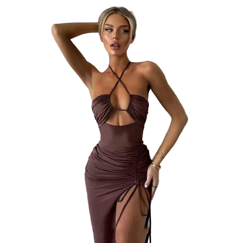 Backless Bodycon Midi Party Dress