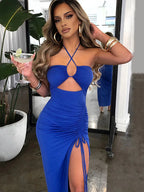 Backless Bodycon Midi Party Dress