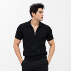 Breathable Textured Business Casual Polo