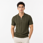 Breathable Textured Business Casual Polo