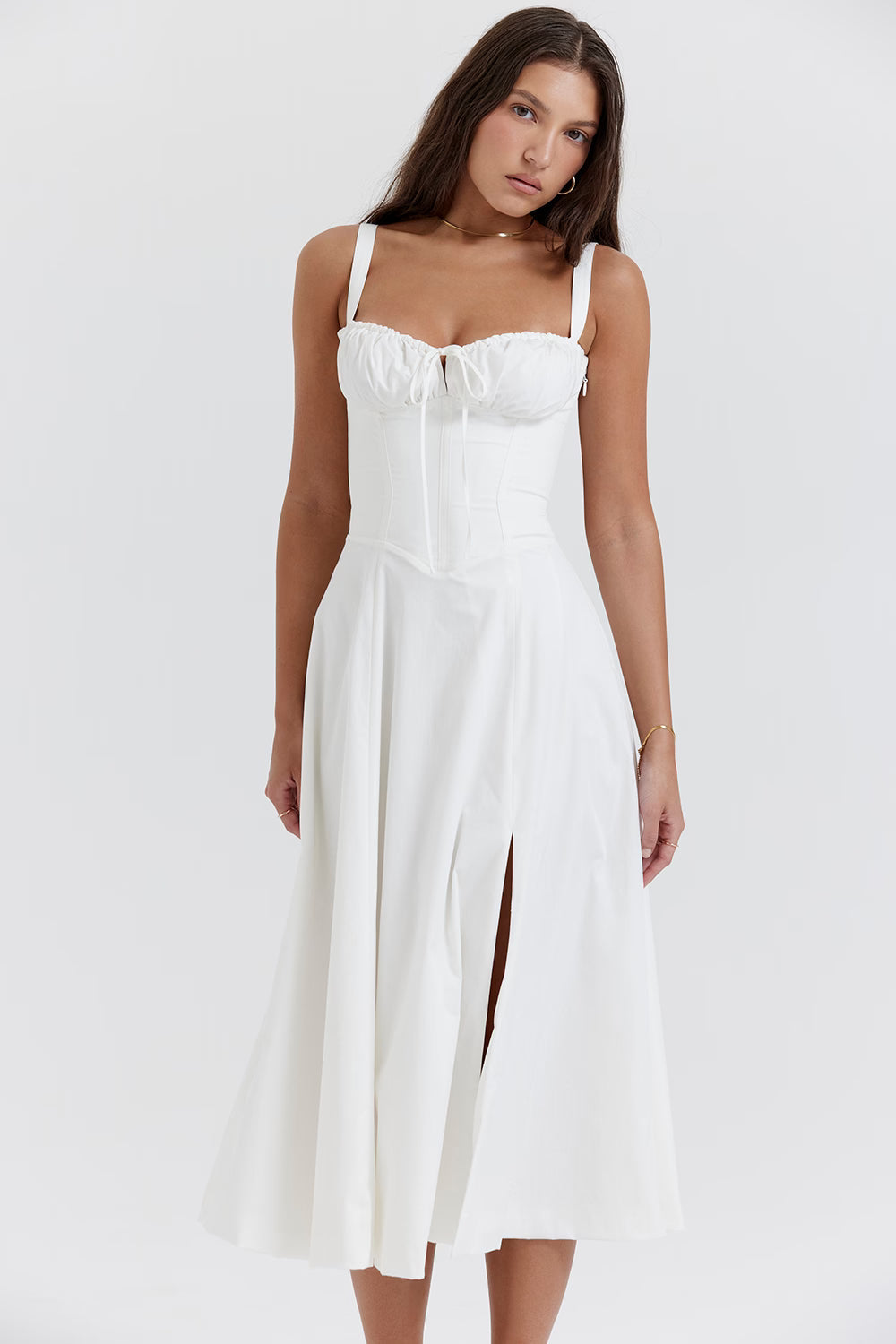 Bustier Bodice Midi Dress For Women