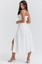 Bustier Bodice Midi Dress For Women