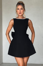 Round Neck Fit And Flare Mini Dress