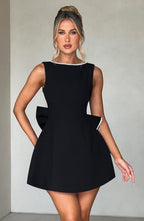 Round Neck Fit And Flare Mini Dress