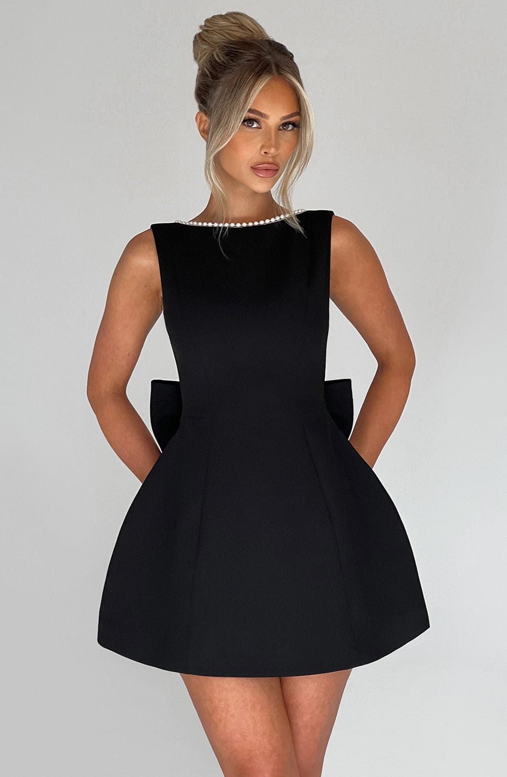 Round Neck Fit And Flare Mini Dress