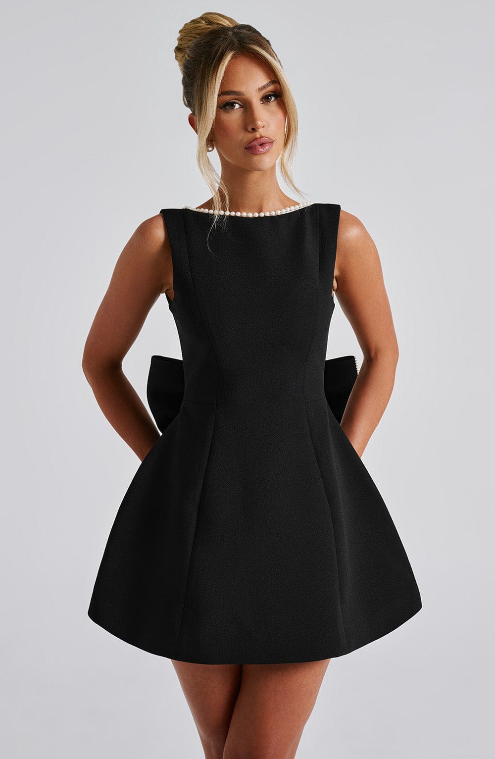 Round Neck Fit And Flare Mini Dress
