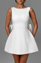 Round Neck Fit And Flare Mini Dress
