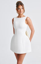 Round Neck Fit And Flare Mini Dress