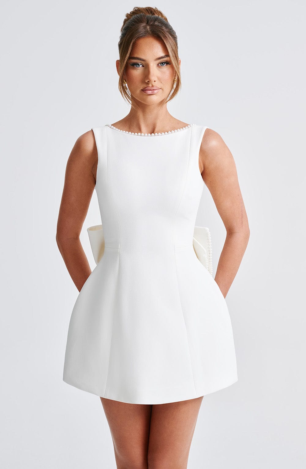 Round Neck Fit And Flare Mini Dress