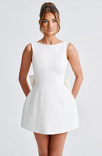Round Neck Fit And Flare Mini Dress