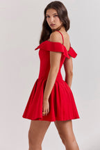 Off Shoulder Fit and Flare Mini Dress