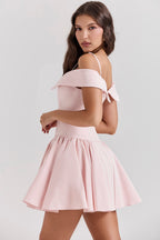 Off Shoulder Fit and Flare Mini Dress