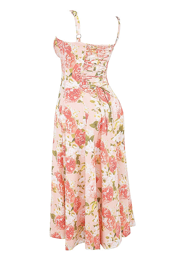 Sleeveless Floral Fit and Flare Dress
