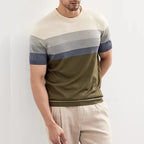 Men's Contrast Stripe Crew Neck T-Shirt