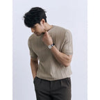Men's Vertical Ribbed Knit T-Shirt