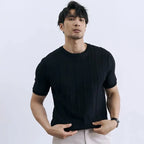 Men's Vertical Ribbed Knit T-Shirt