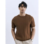 Men's Vertical Ribbed Knit T-Shirt