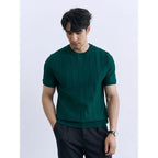 Men's Vertical Ribbed Knit T-Shirt